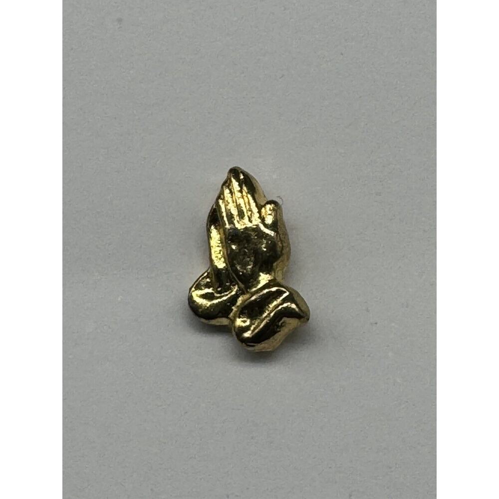 Small Vintage Praying Hands Prayer Gold‎ Colored Lapel Pin